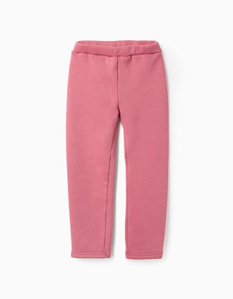 Leggings perchados con cintura flexible para niña, rosa