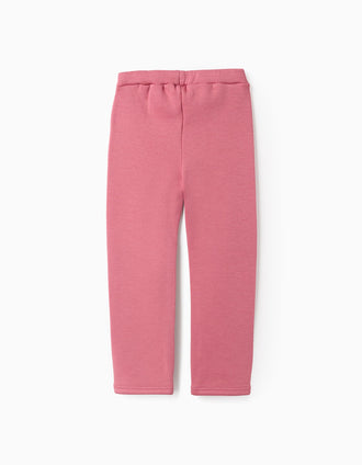 Leggings perchados con cintura flexible para niña, rosa