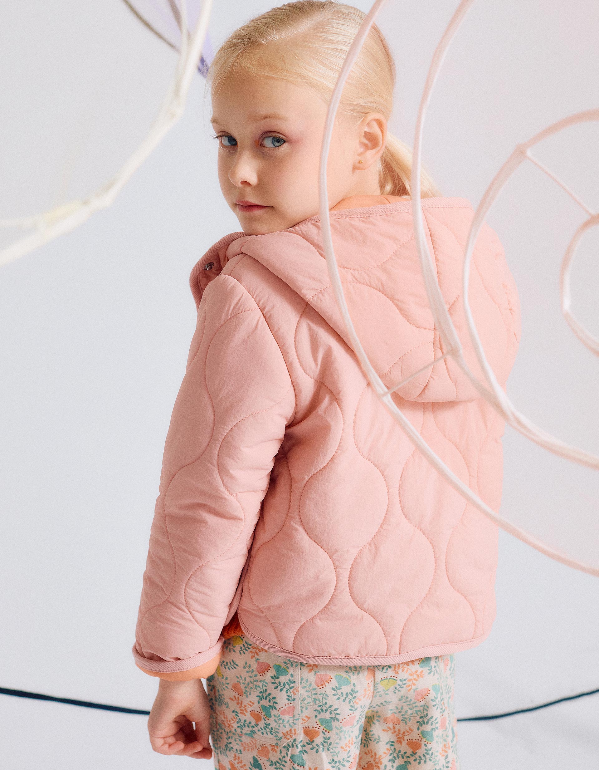 Padded Parka with Hood for Girls, Pink