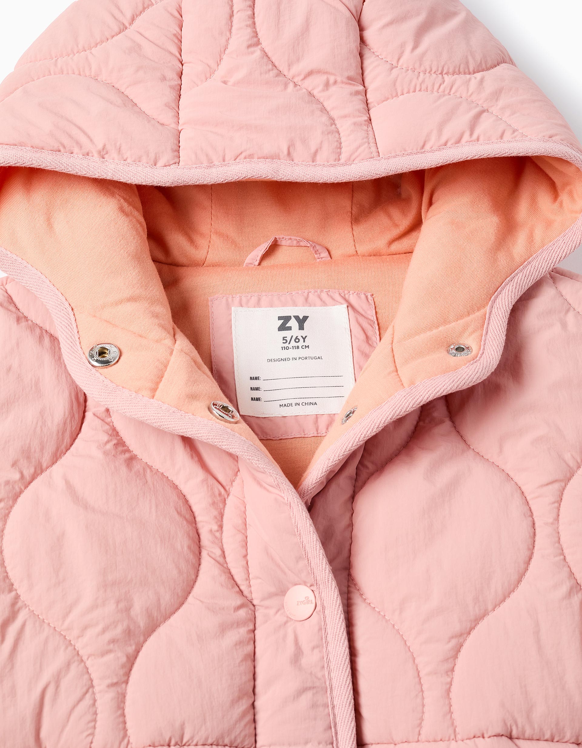 Padded Parka with Hood for Girls, Pink