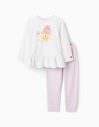 Pijama de Terciopelo para Niña 'Monstruos de las Emociones', Blanco/Lila