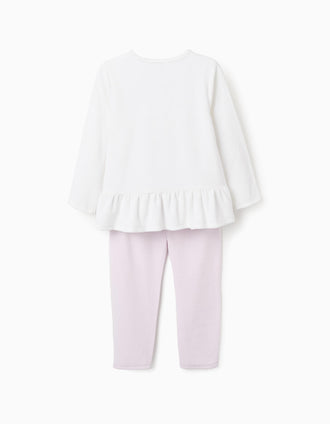 Pijama de Terciopelo para Niña 'Monstruos de las Emociones', Blanco/Lila