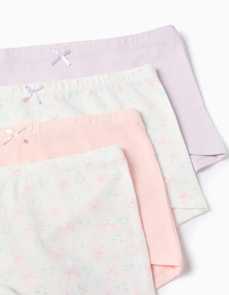 Pack 4 Calzoncillos para Niña 'Monstruos de las Emociones', Beige/Rosa/Lila