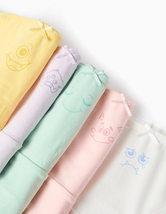 Pack 5 Bragas para Niña 'Monstruos de las Emociones', Multicolor