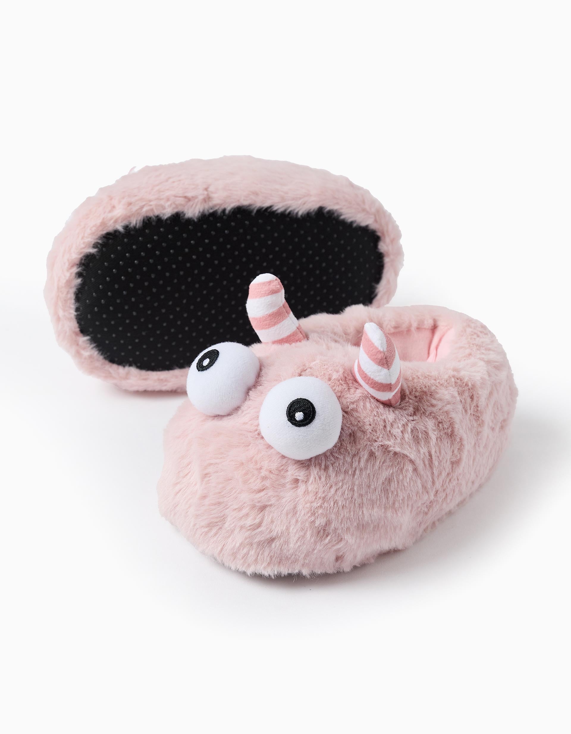 Plush Slippers for Girls 'Monster', Pink