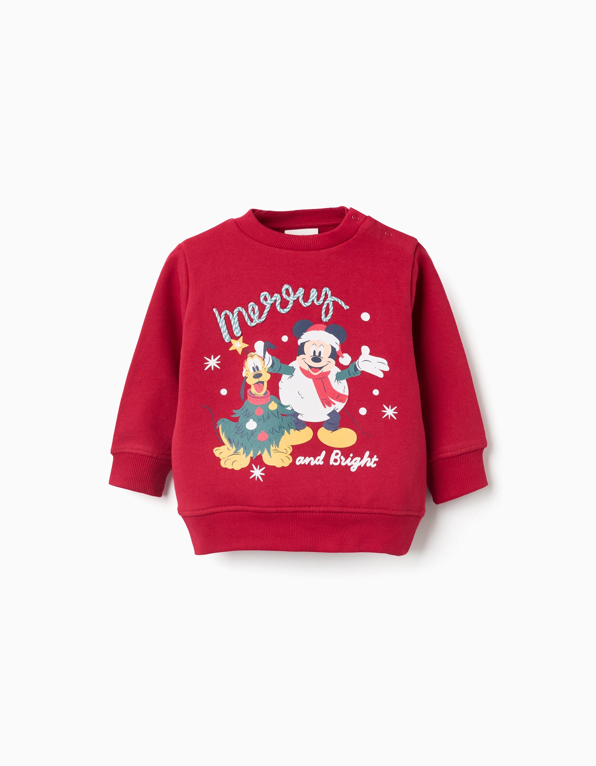 Christmas Brushed Sweatshirt for Baby Boys 'Mickey and Pluto', Red
