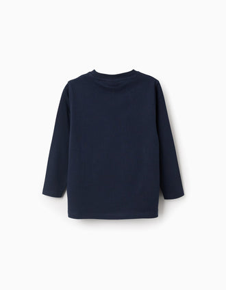 T-shirt de Manga Comprida para Menino 'Minecraft', Azul Escuro
