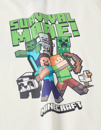 T-Shirt à Manches Longues pour Garçon 'Minecraft', Blanc