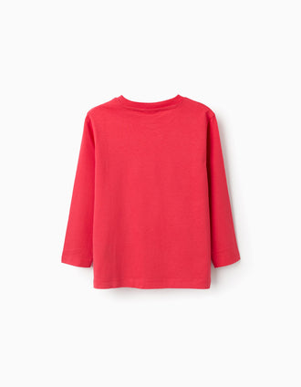 Long Sleeve Cotton T-shirt for Boys 'Sonic', Red