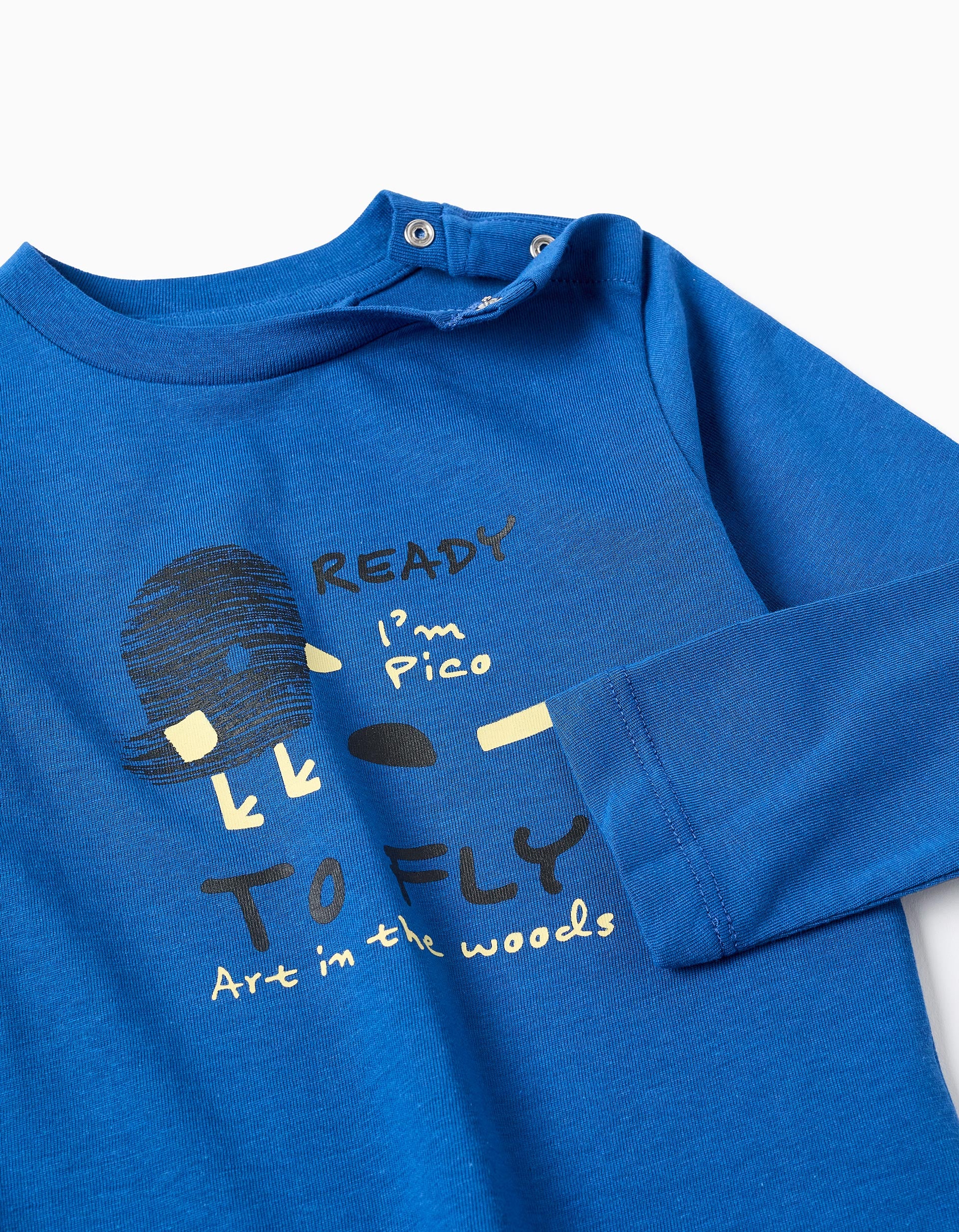 Long sleeve cotton T-shirt 'Pico' for baby boys, blue