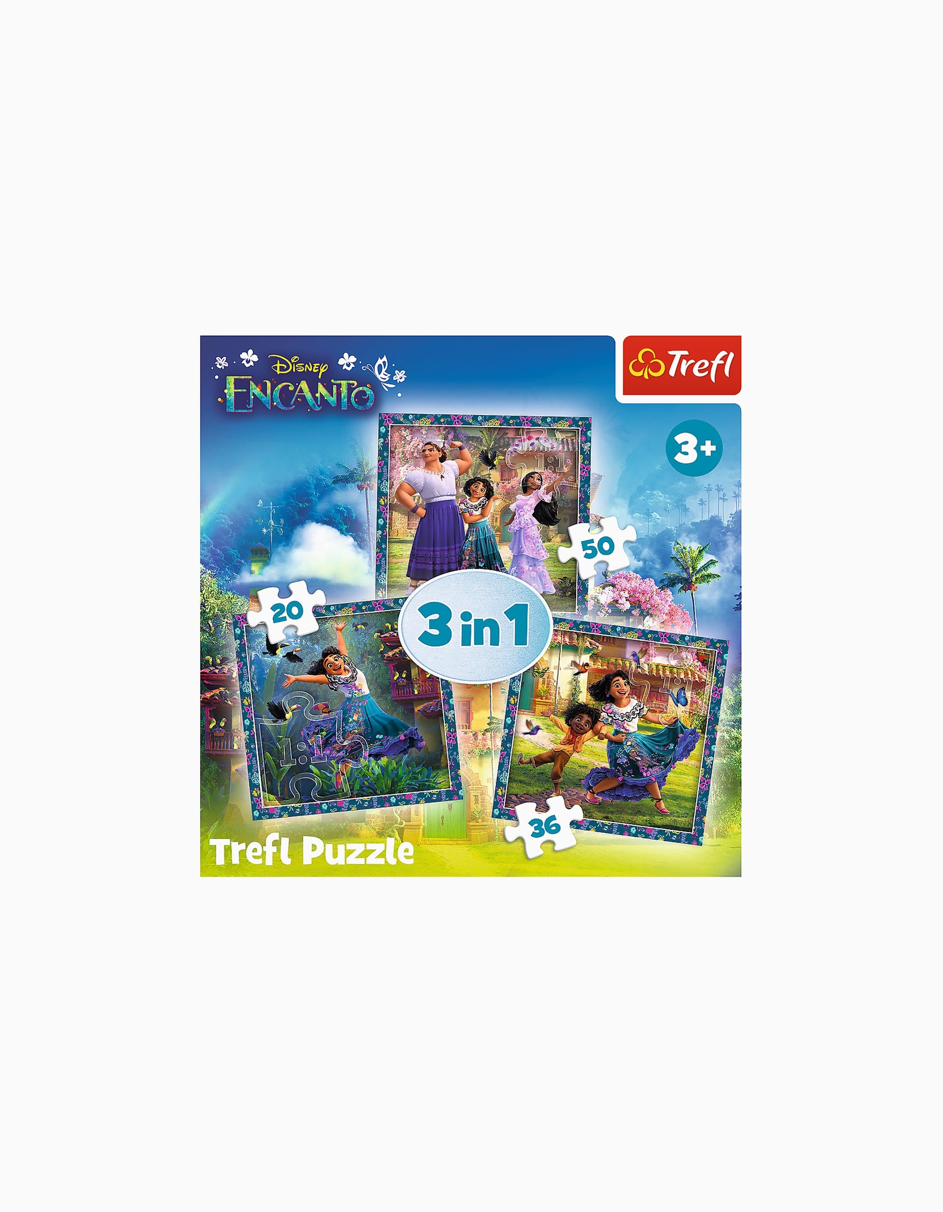 Puzzle 3en1 Trefl Les Personnages En Enchantement Magique 20/36/50Pcs 3A+