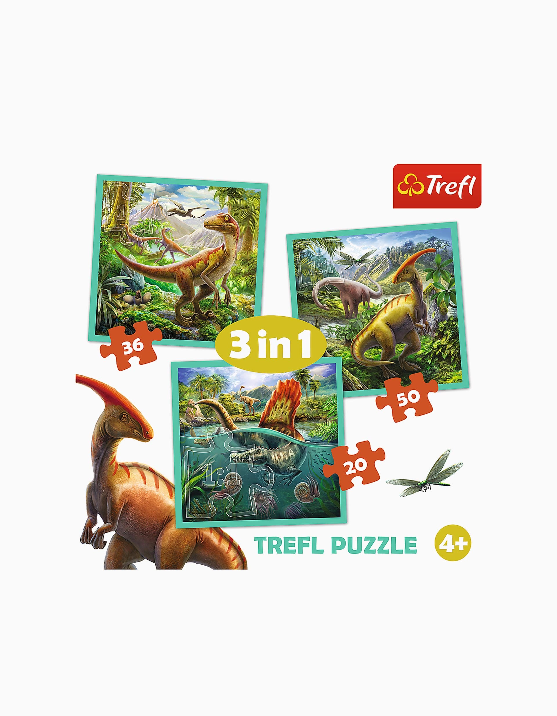 Puzzle 3em1 Trefl Dinosaurs 20/36/50Pcs 3A+