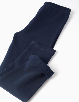 Sudadera con capucha + leggings perchados para niña, blanco/azul oscuro