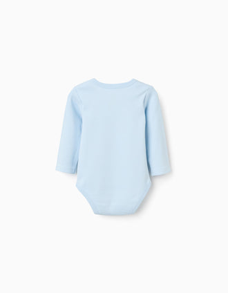 Pack de 4 bodies de algodón para recién nacido y bebé, azul/blanco