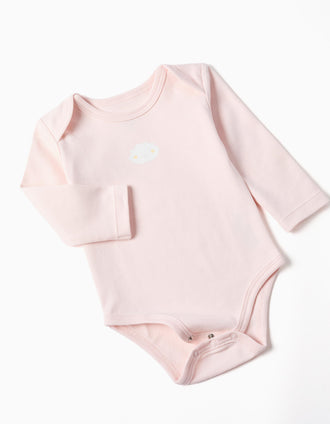 Lote de 4 Bodies de Algodón para Bebé Niña 'Luna y Estrella', Blanco/Rosa