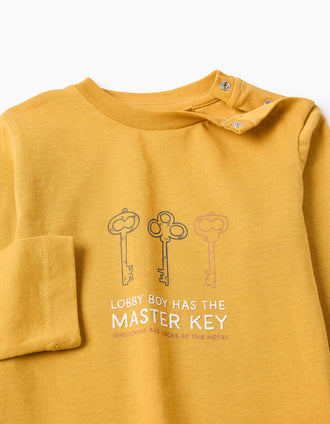 T-shirt de Manga Comprida para Bebé Menino 'Lobby Boy', Amarelo