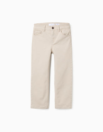 Pantalón de Sarga para Niño 'Slim Fit', Beige