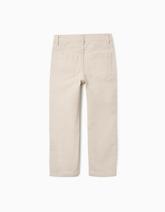 Pantalón de Sarga para Niño 'Slim Fit', Beige