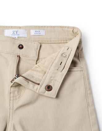 Pantalón de Sarga para Niño 'Slim Fit', Beige