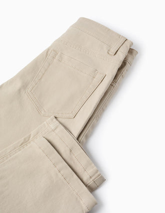 Pantalón de Sarga para Niño 'Slim Fit', Beige