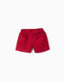 Calções com Textura para Menina, Vermelho