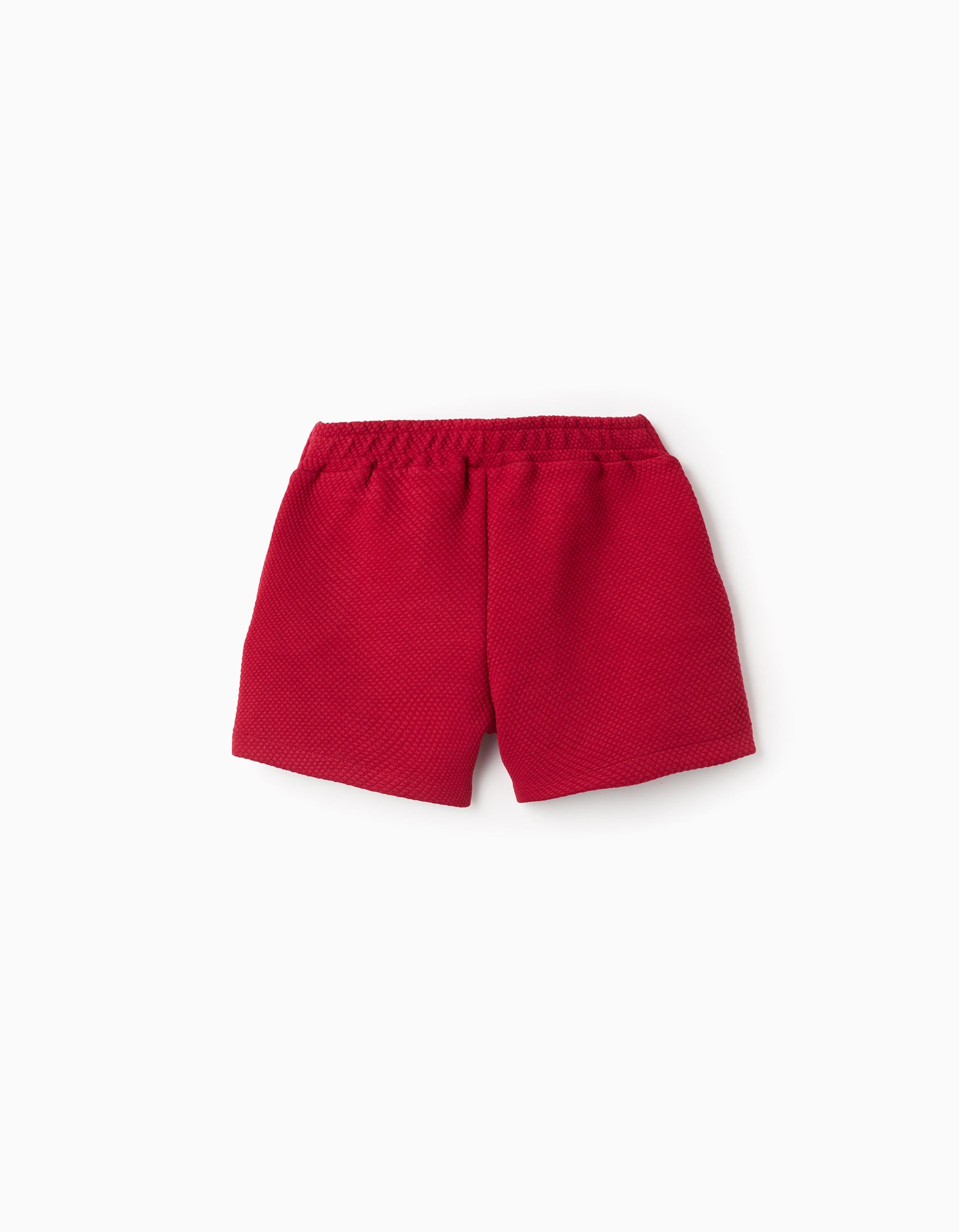 Textured Shorts for Girls, Red
