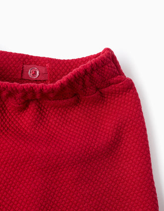 Pantalón Corto con Textura para Niña, Rojo