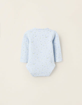 Mushroom Print Bodysuit for Newborns, Blue