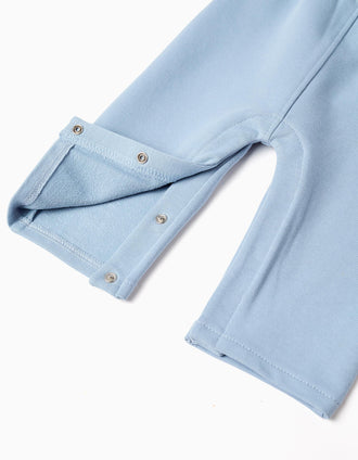 Polo-Bodysuit + Dungarees for Newborn Boys, White/Light Blue