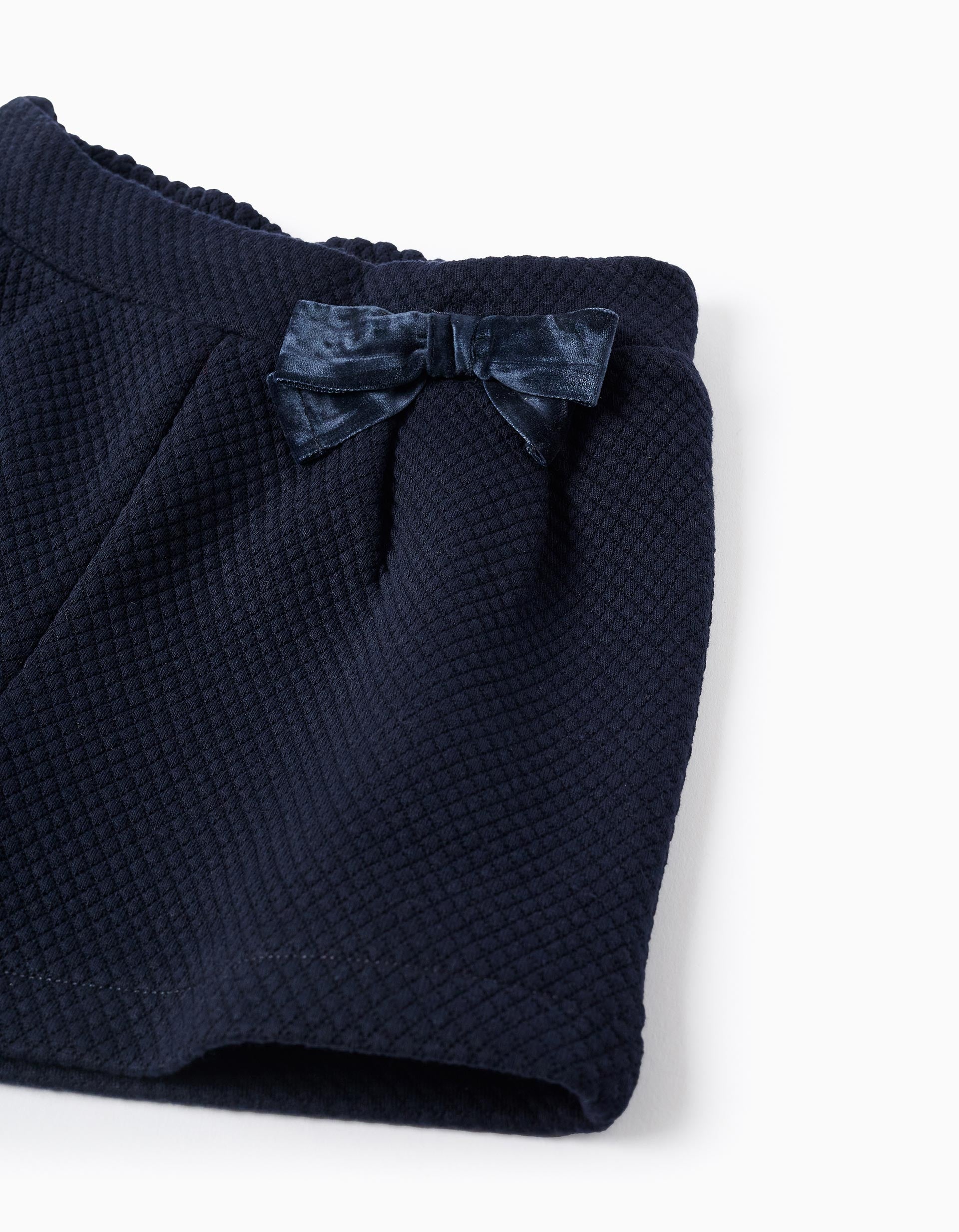 Textured Shorts for Baby Girls, Dark Blue