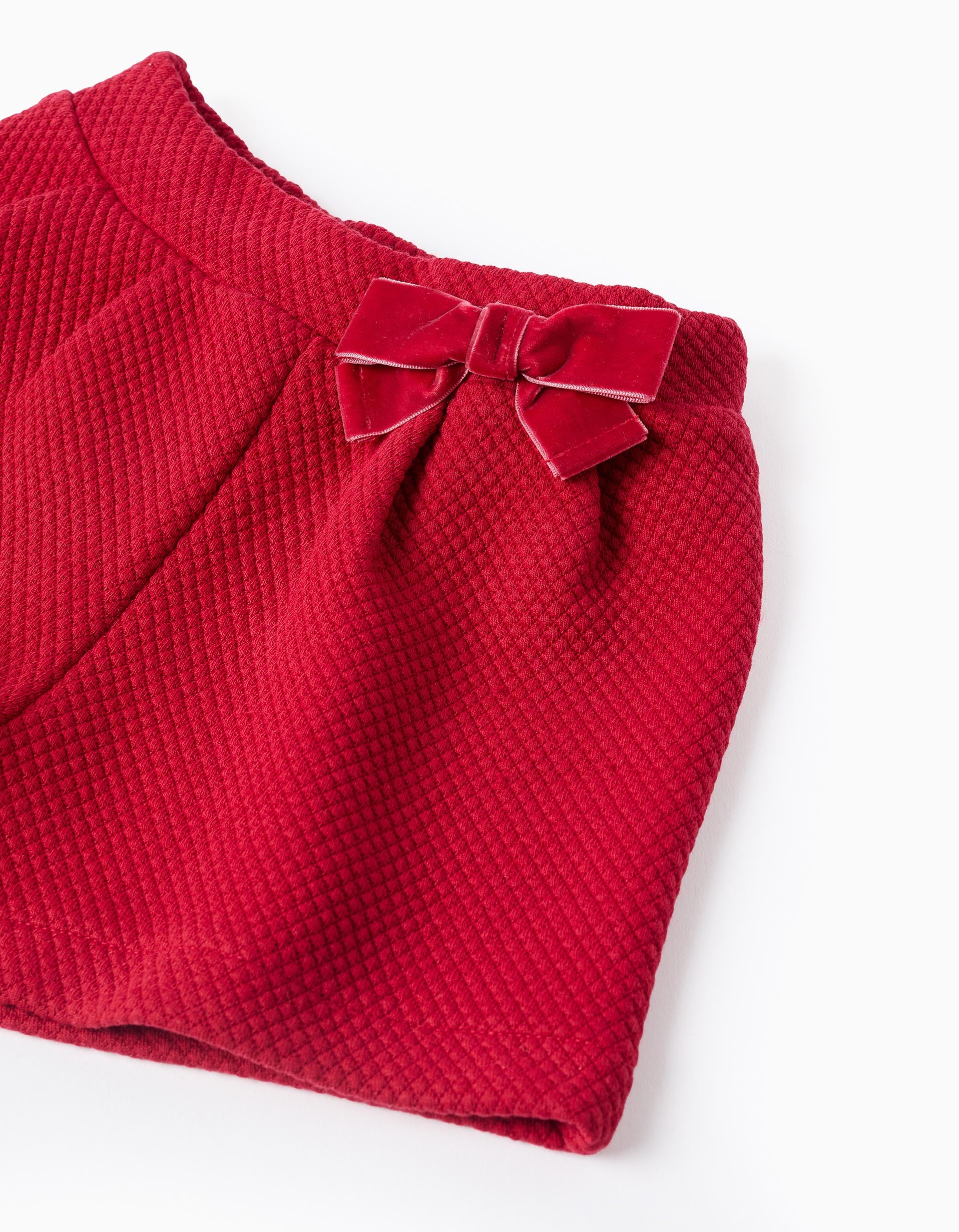 Short avec Texture pour Bébé Fille, Rouge