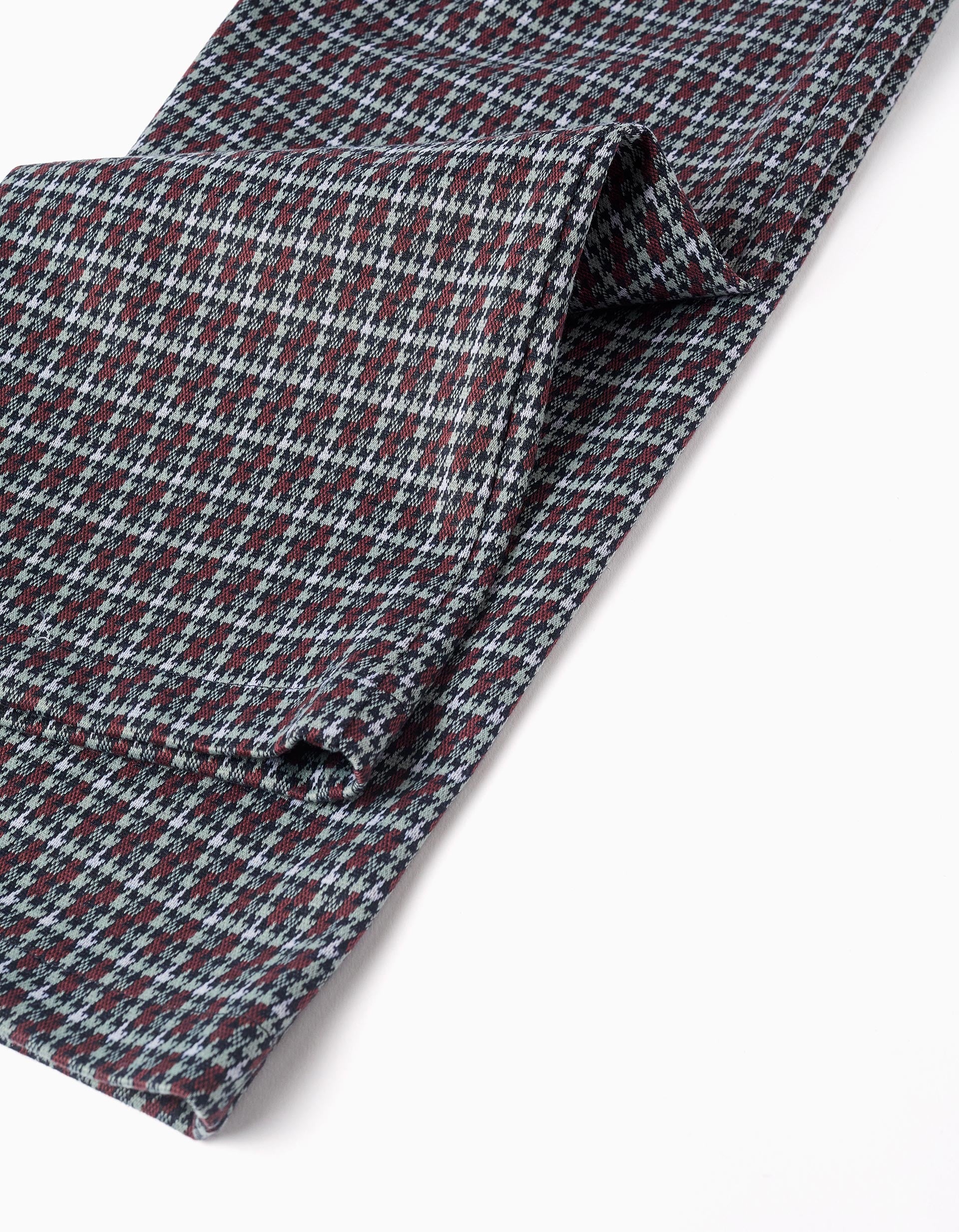 Trousers with houndstooth check for girls, multicolour