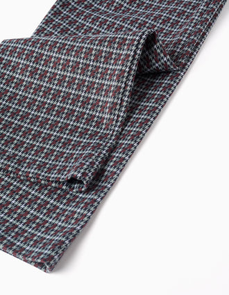 Pantalón con estampado pata de gallo para niña, multicolor