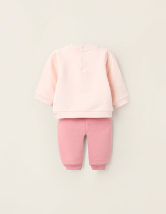 Brushed Sweatshirt + Trousers for Newborns 'Minnie', Pink