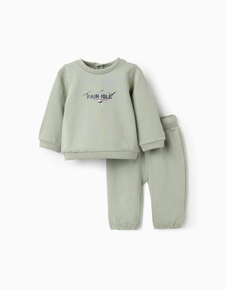 Fato de Treino com Estampado para Recém-Nascido 'Bird Watching', Verde