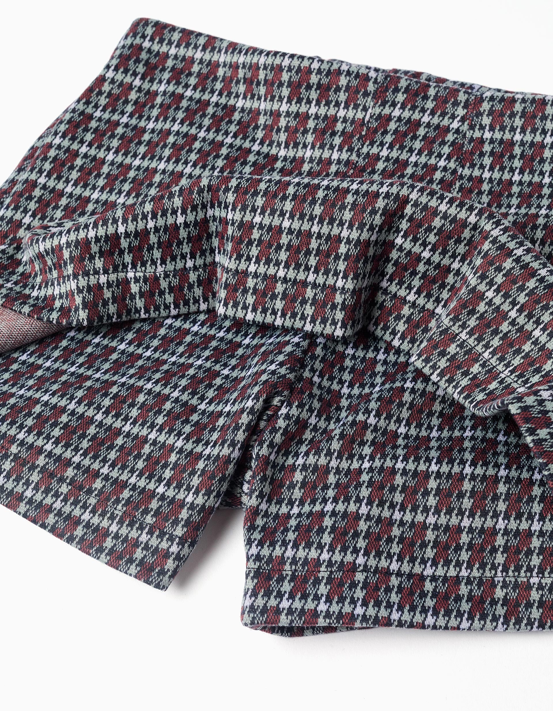 Pleated skort with houndstooth check for girls, multicolour