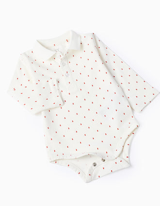 Bodysuit + Jumpsuit for Newborns 'Keys', White/Blue