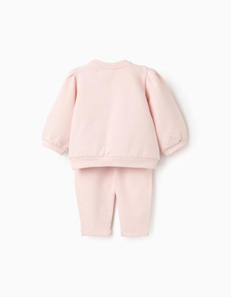 Sweat + Calças para Recém-Nascida 'Cogumelo', Rosa