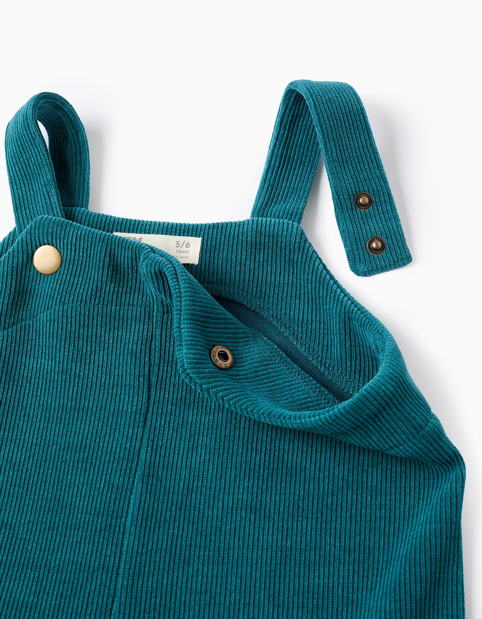 Jardineiras de malha interlock com bolsos para menina, azul