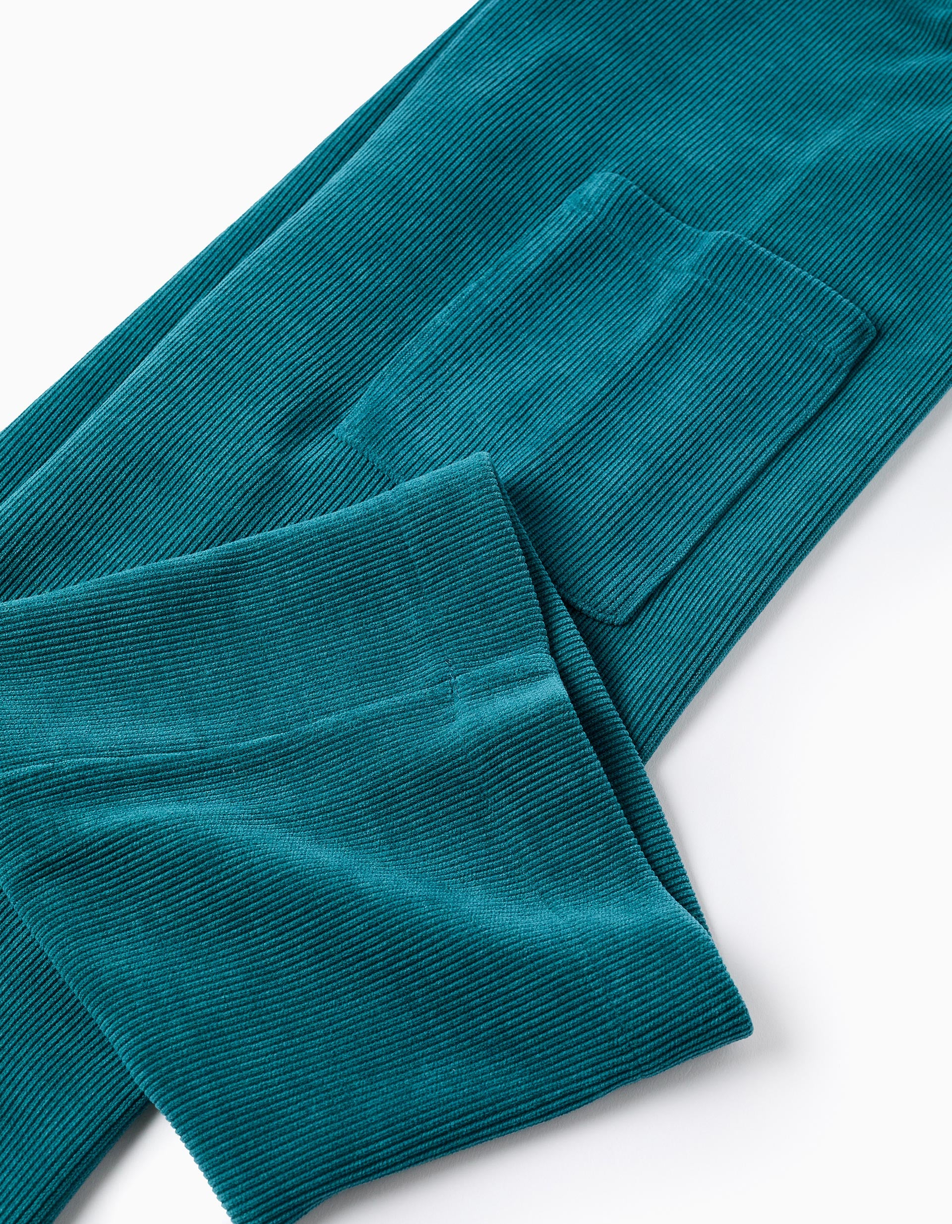 Jardineiras de malha interlock com bolsos para menina, azul