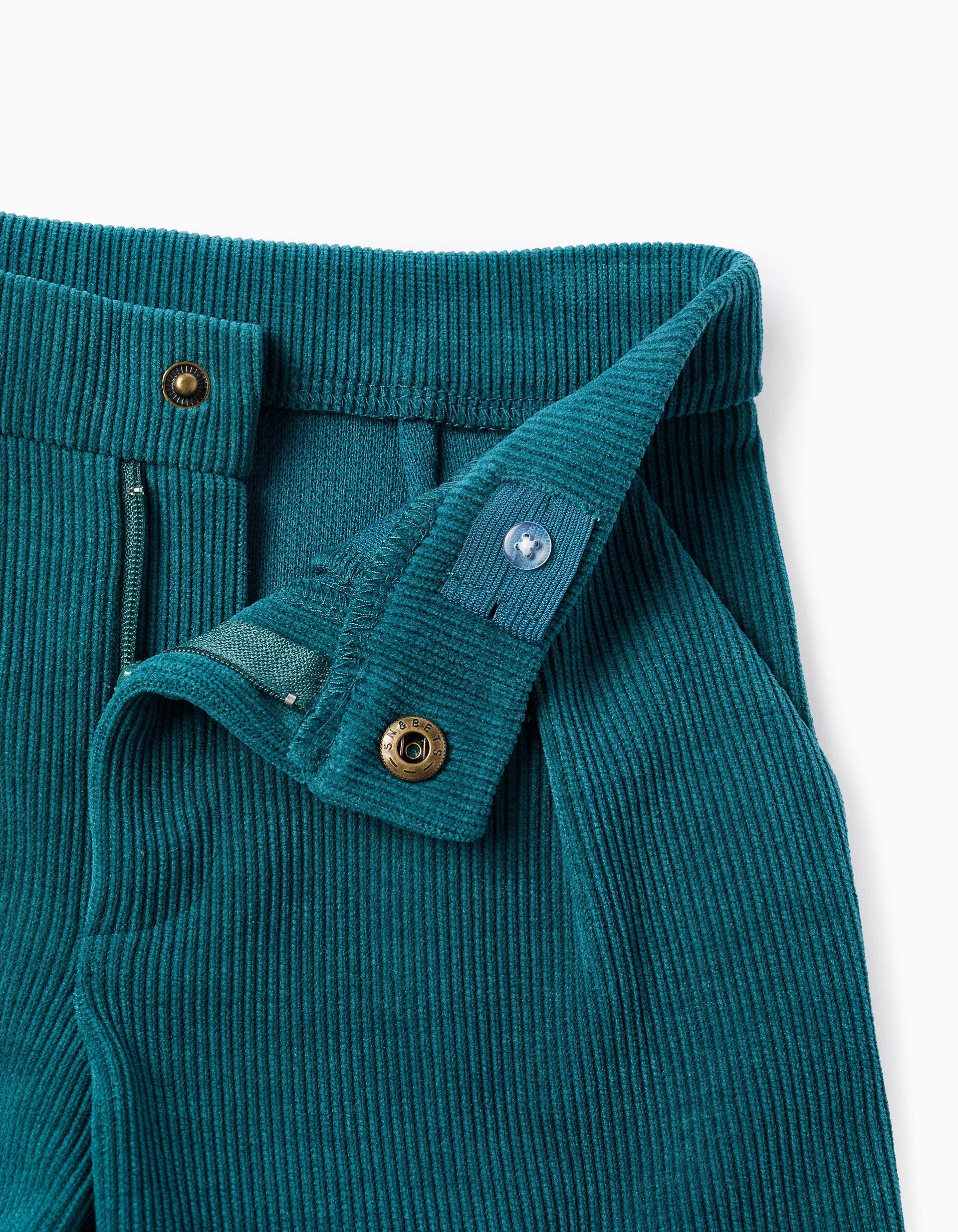 Interlock knit shorts with front pleats for girls, blue