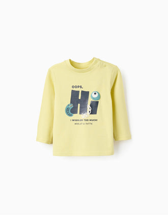 T-shirt de Manga Comprida em Algodão para Bebé Menino 'Dot', Amarelo