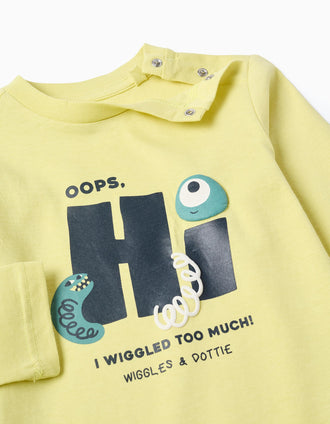 T-shirt de Manga Comprida em Algodão para Bebé Menino 'Dot', Amarelo