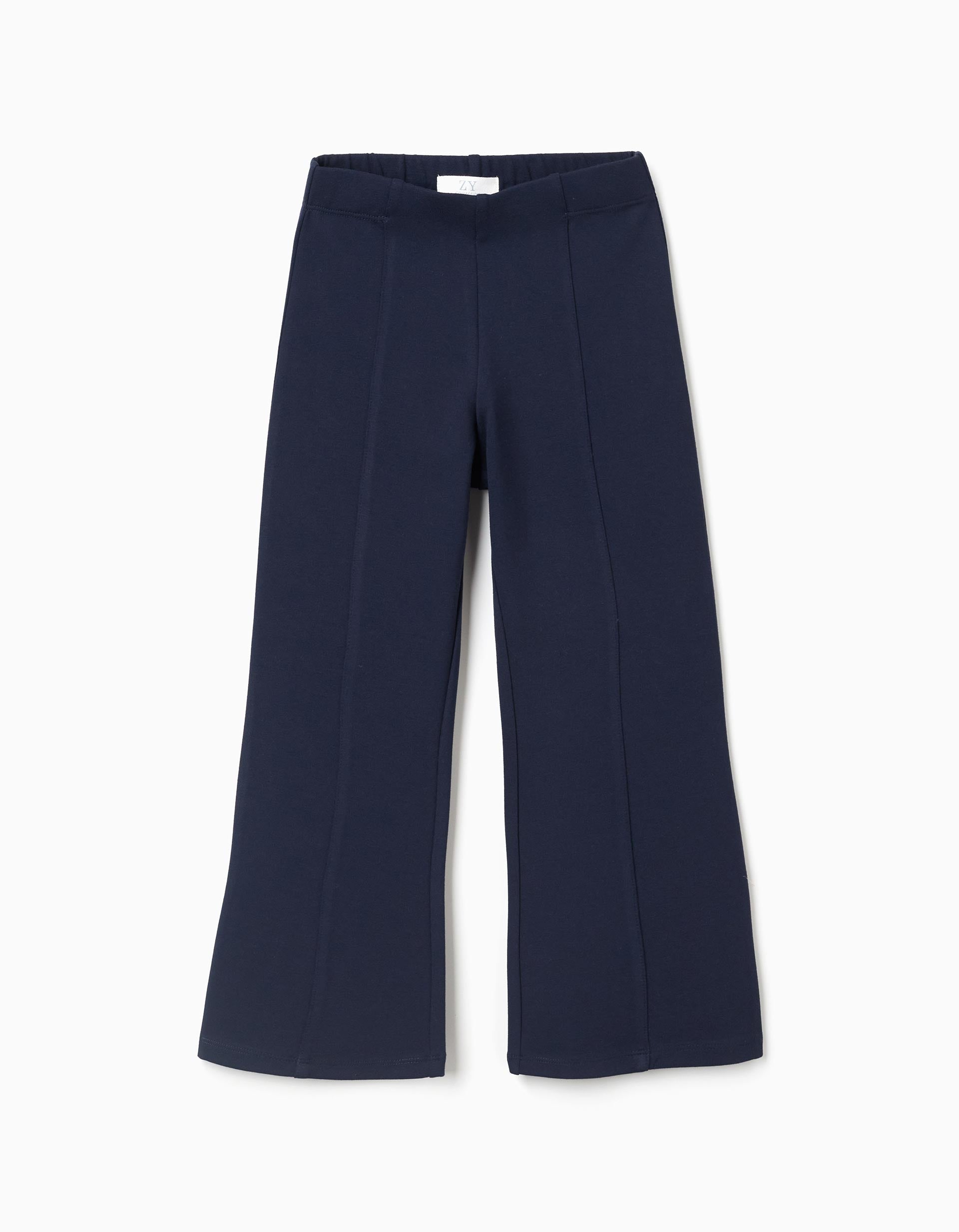 Leggings em ponto Roma 'wide leg' para menina, azul-escuro