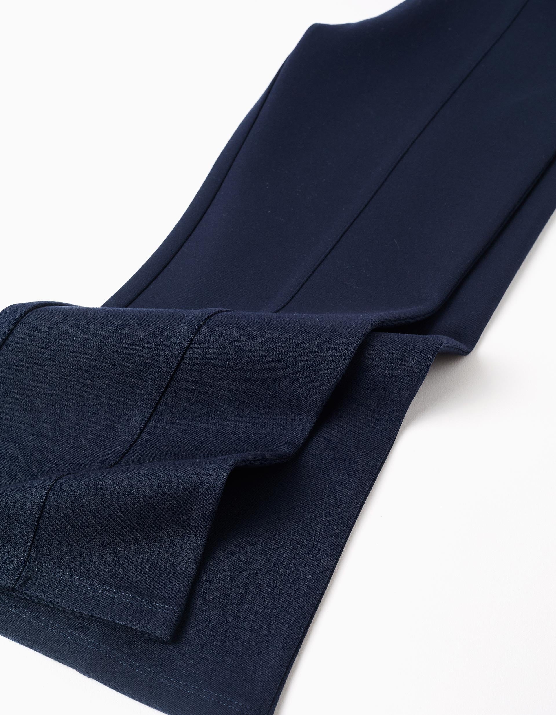 Leggings em ponto Roma 'wide leg' para menina, azul-escuro