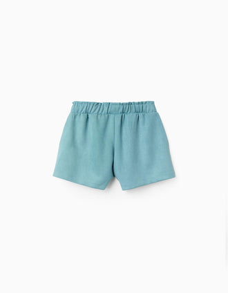 Pantalón Corto Aterciopelado para Niña, Verde