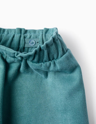 Pantalón Corto Aterciopelado para Niña, Verde