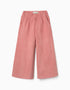 Calças de camurcina wide leg para menina, rosa