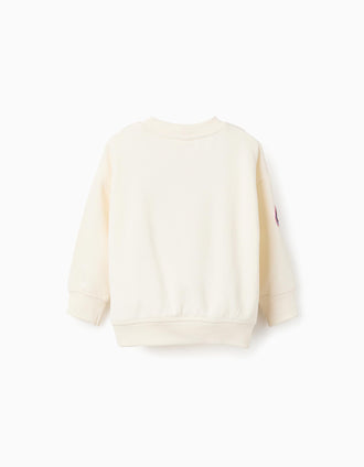 Sweat Cardada com Bolsos Canguru para Bebé Menino 'Spidey', Bege