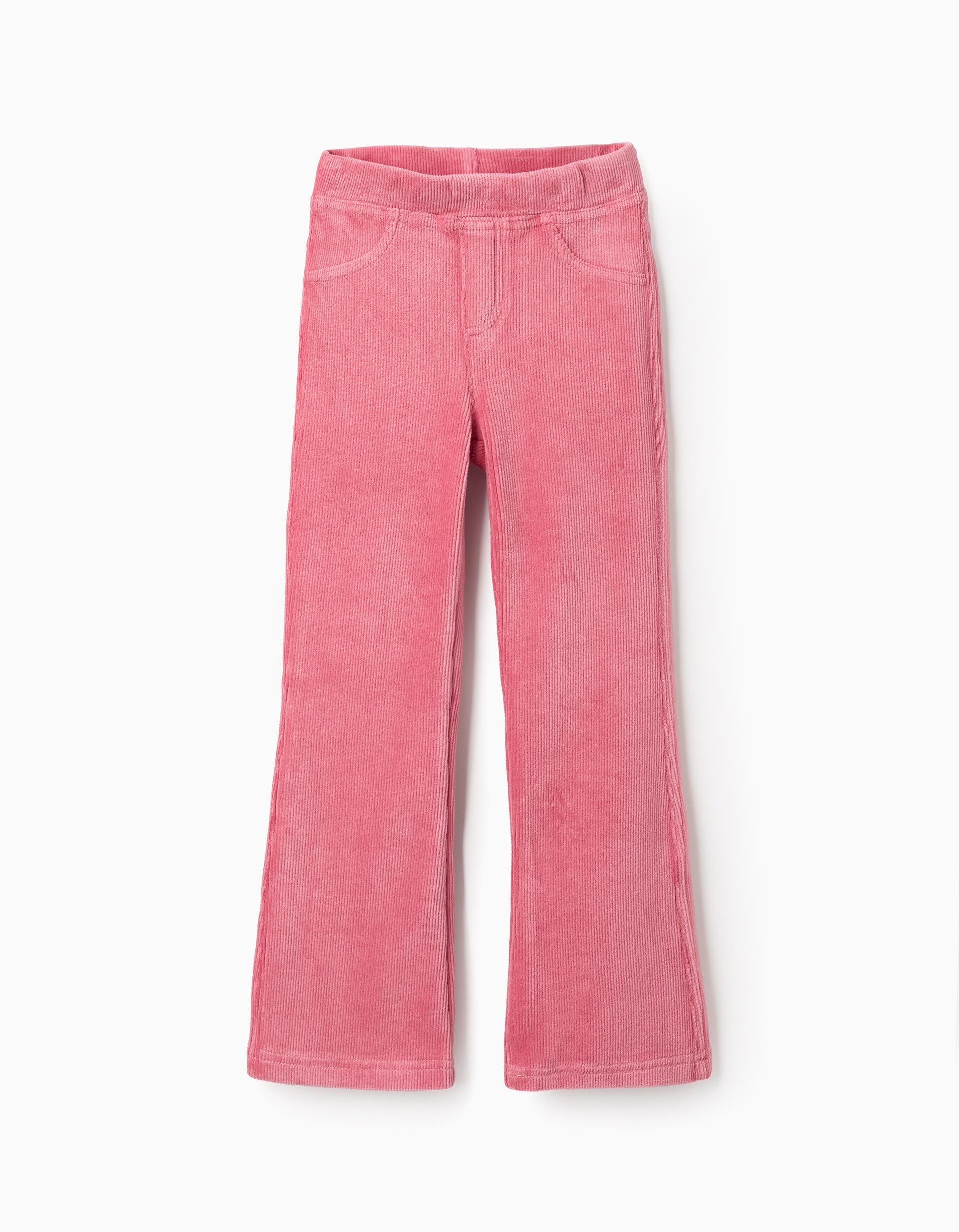 Legging évasé en velours côtelé pour fille, rose